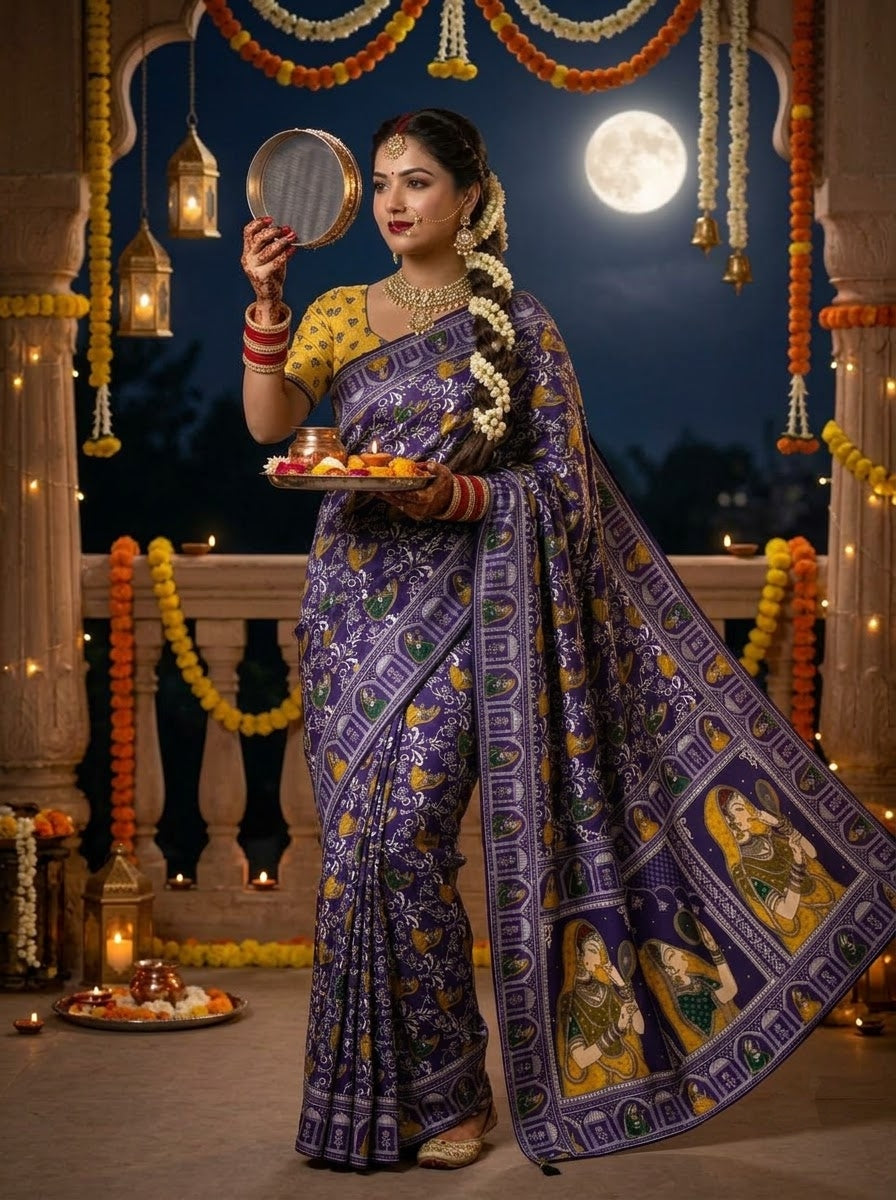 Love in Reflection - Chinnon Silk Mirrorwork Saree