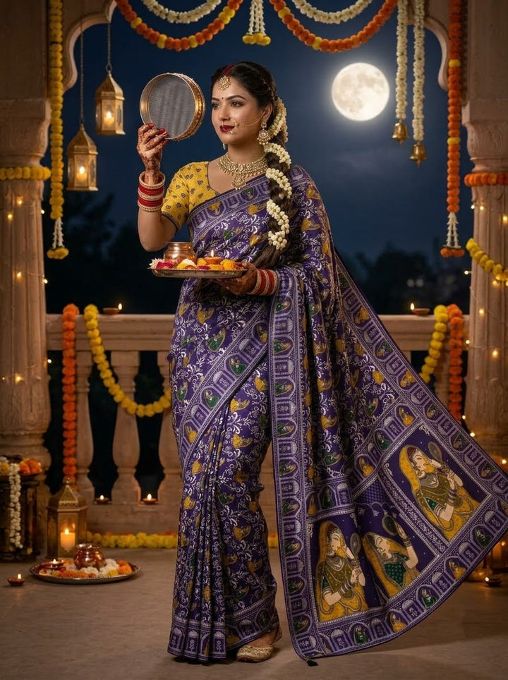Love in Reflection - Chinnon Silk Mirrorwork Saree
