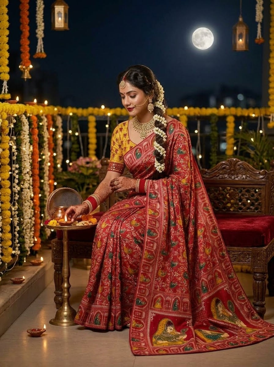 Love in Reflection - Chinnon Silk Mirrorwork Saree