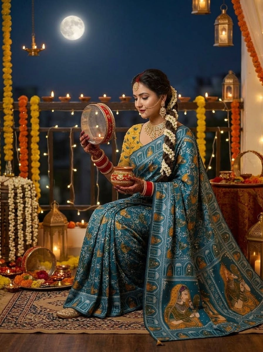 Love in Reflection - Chinnon Silk Mirrorwork Saree