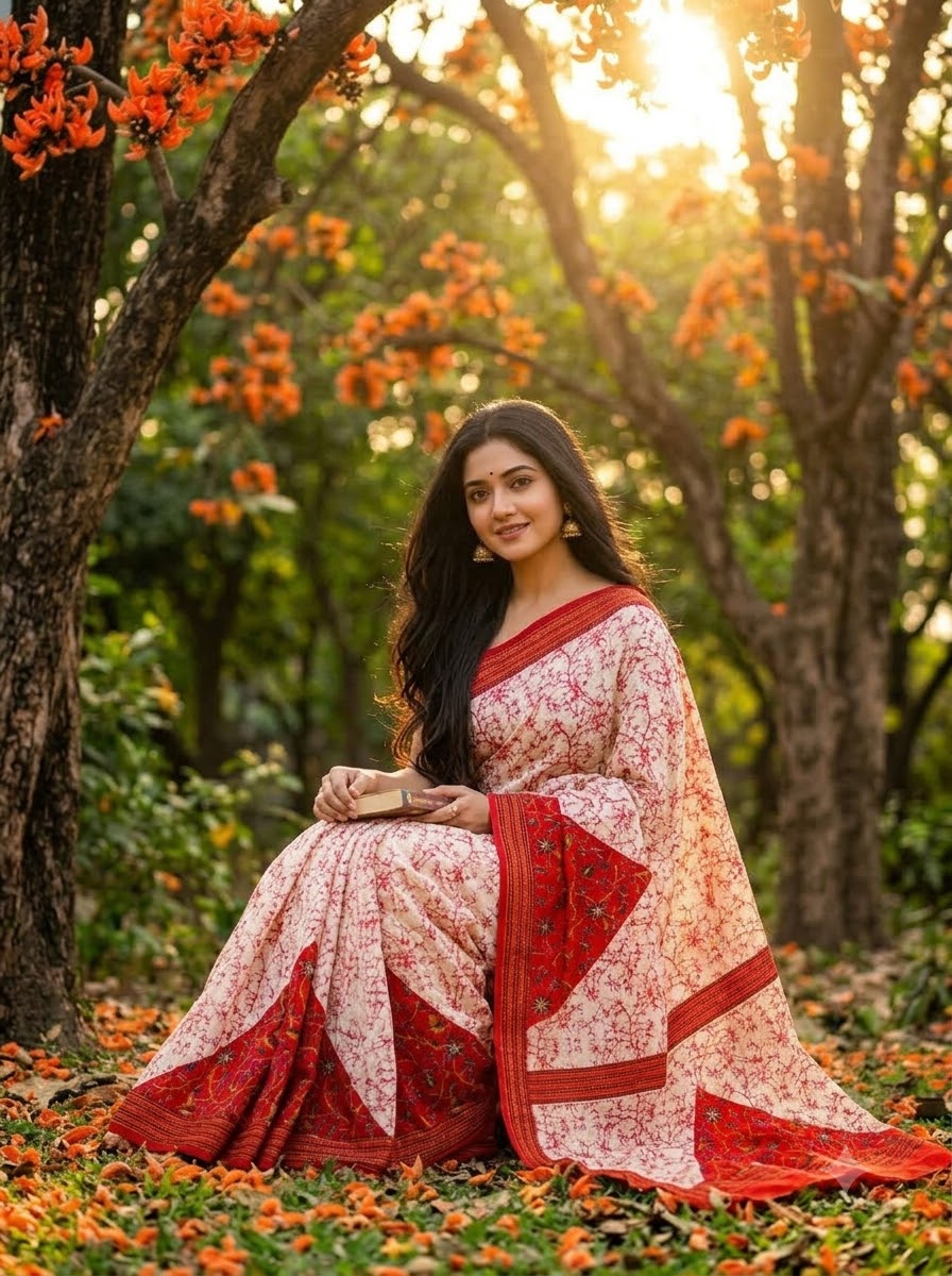 Trikon Ranga Fancy Silk Saree