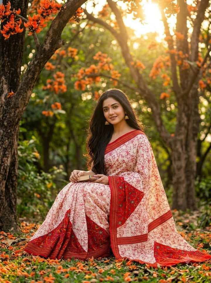 Trikon Ranga Fancy Silk Saree