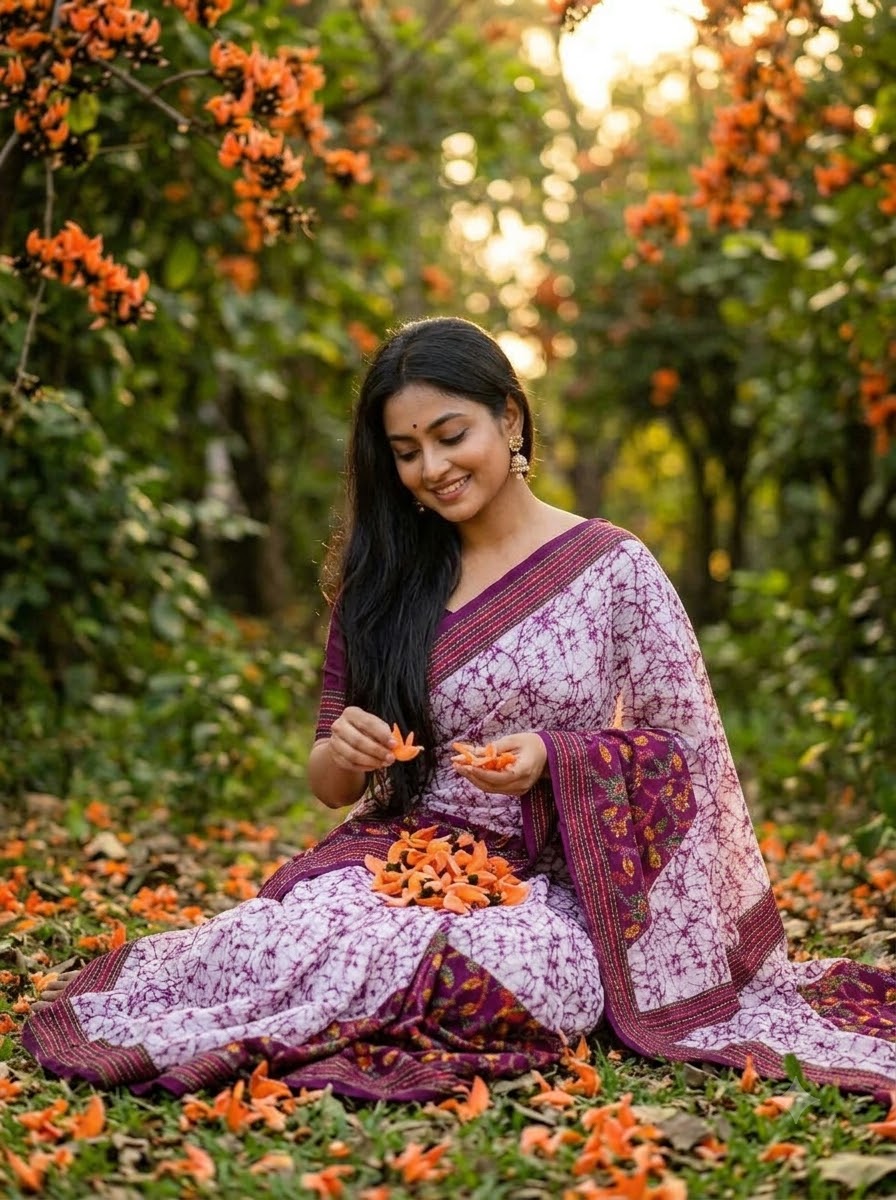 Trikon Ranga Fancy Silk Saree