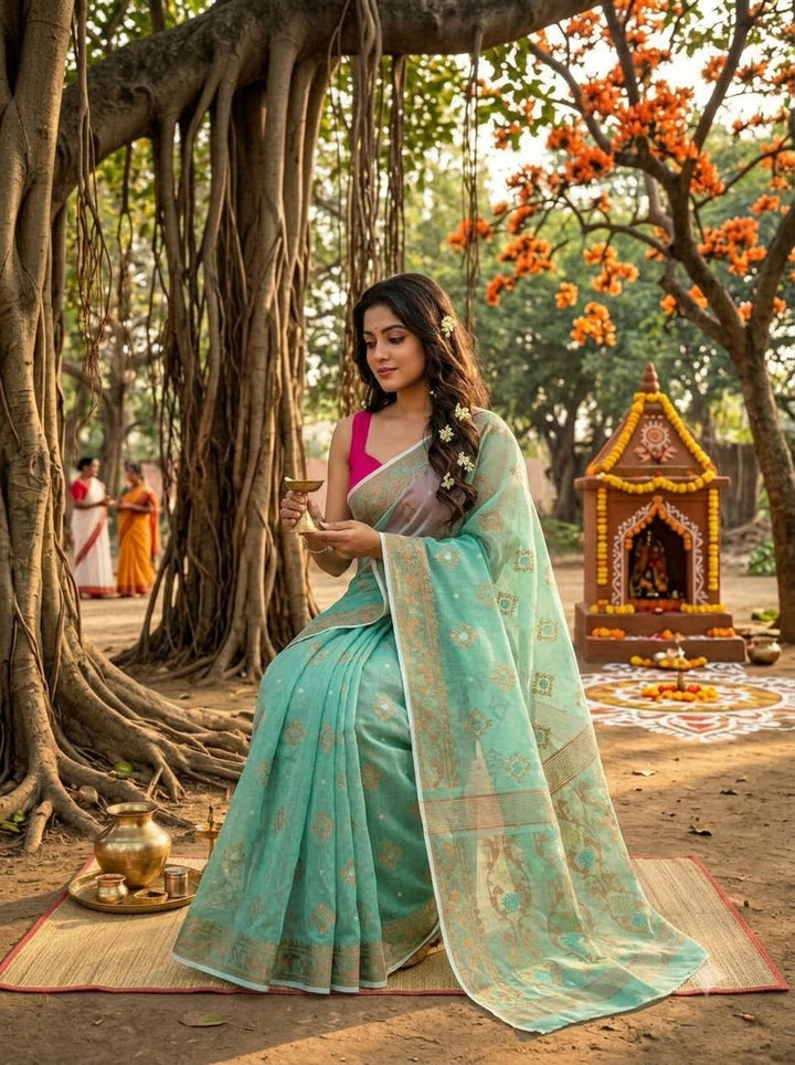 Raag Dhumketu Dhakai Jamdani Saree