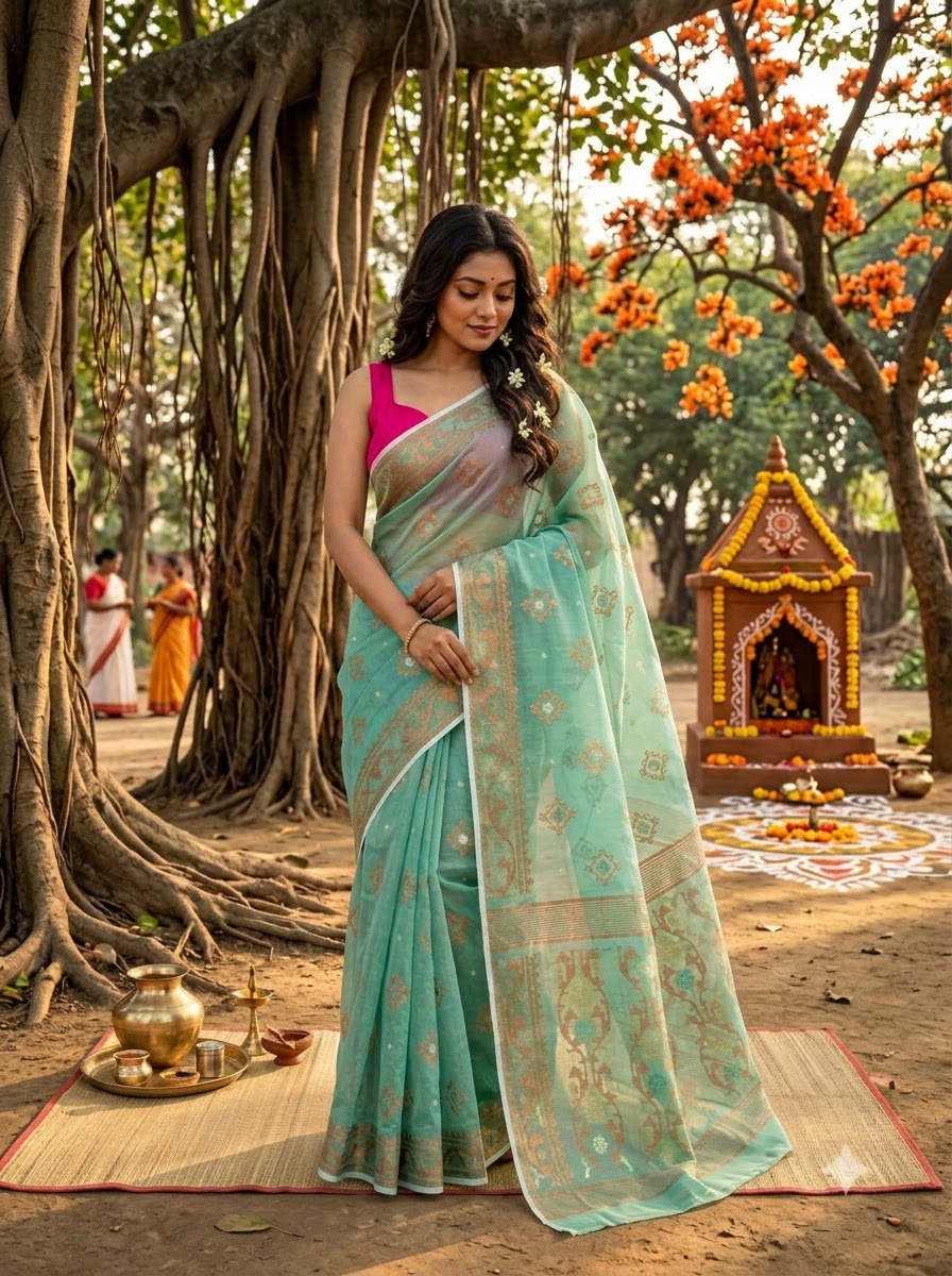 Raag Dhumketu Dhakai Jamdani Saree