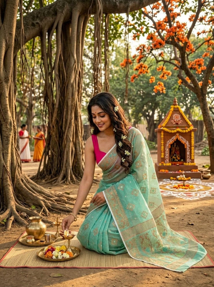 Raag Dhumketu Dhakai Jamdani Saree