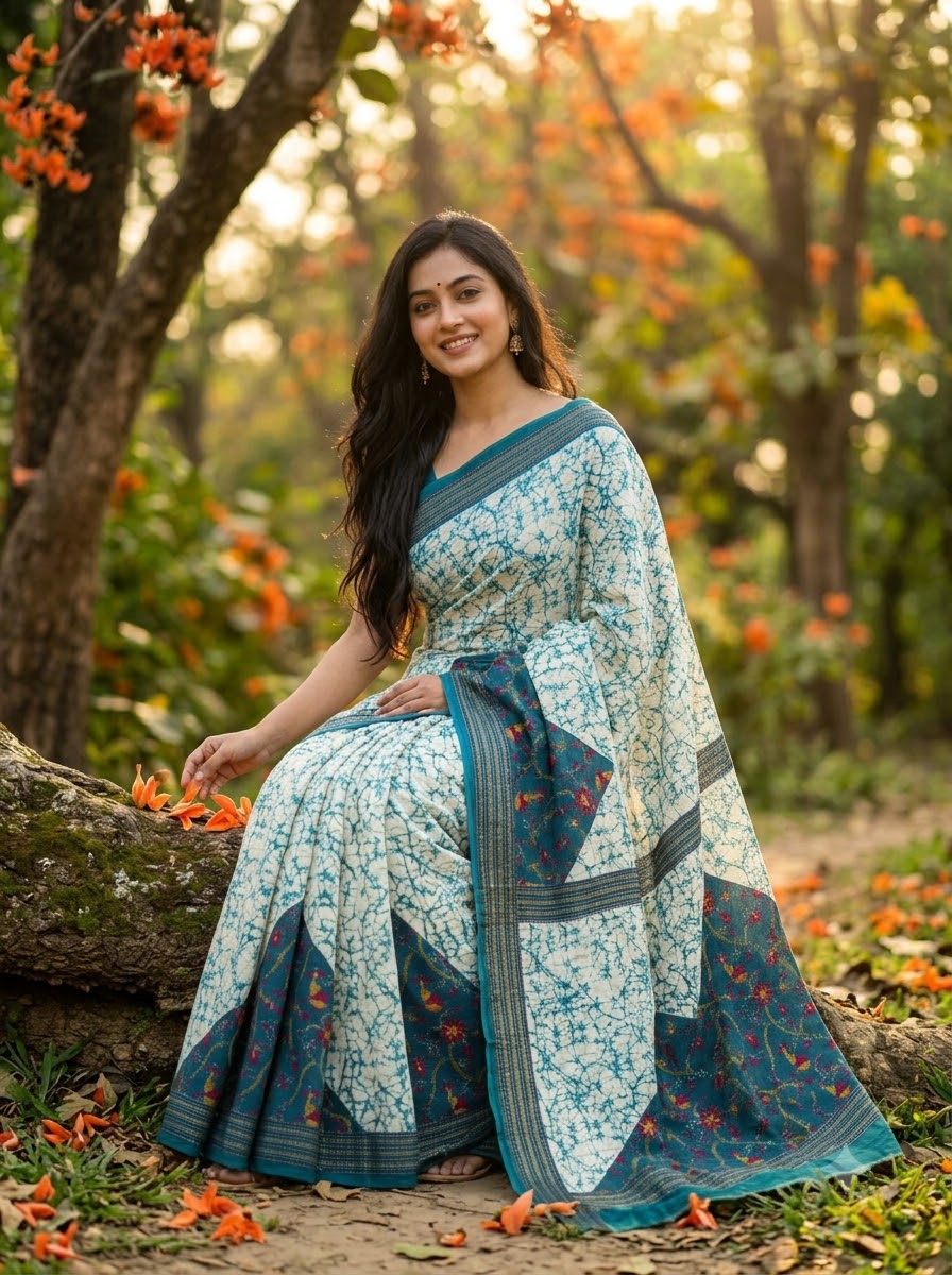 Trikon Ranga Fancy Silk Saree