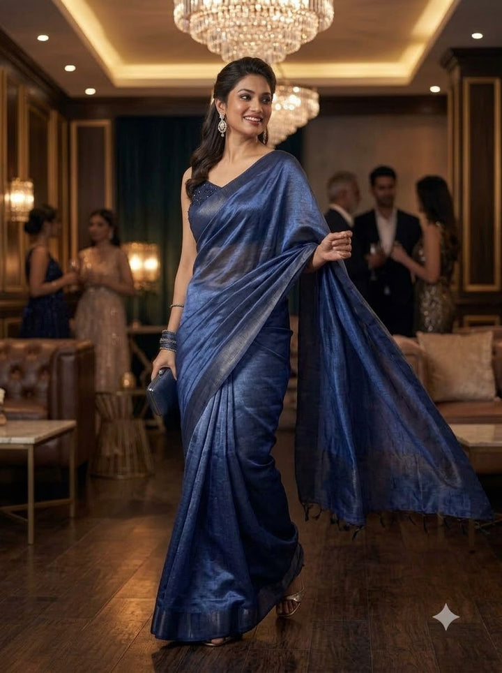 Night Out Glam Satin Silk Saree