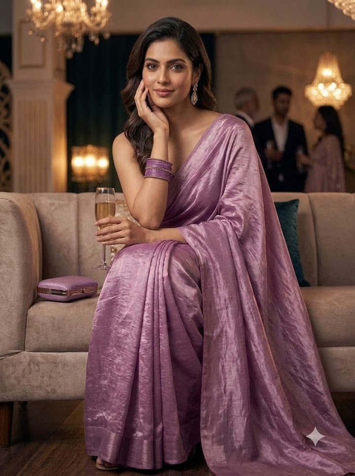 Night Out Glam Satin Silk Saree