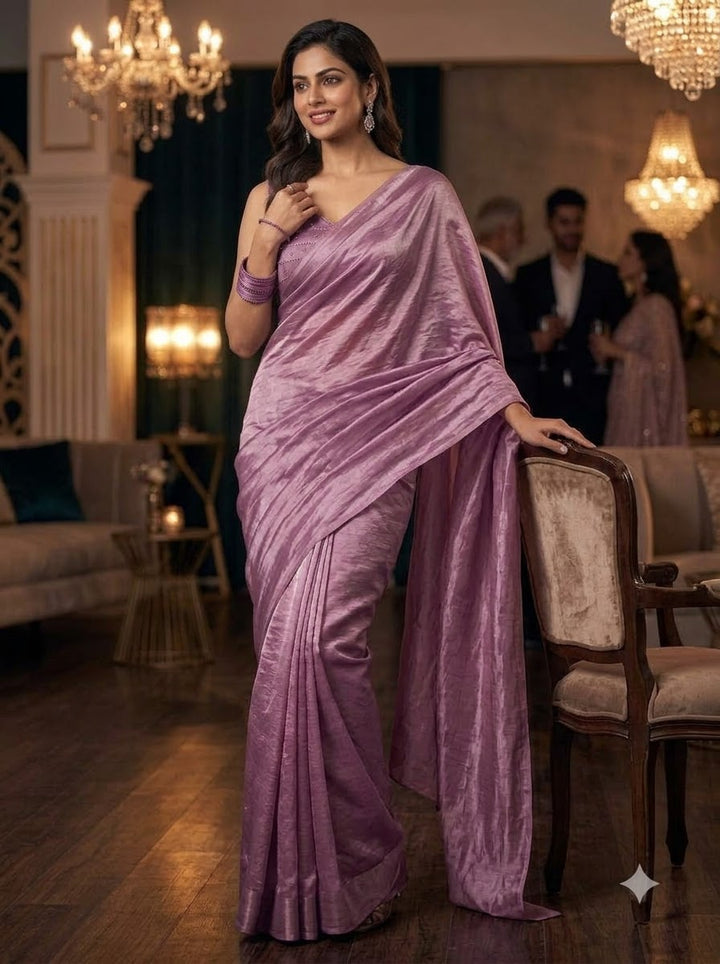 Night Out Glam Satin Silk Saree