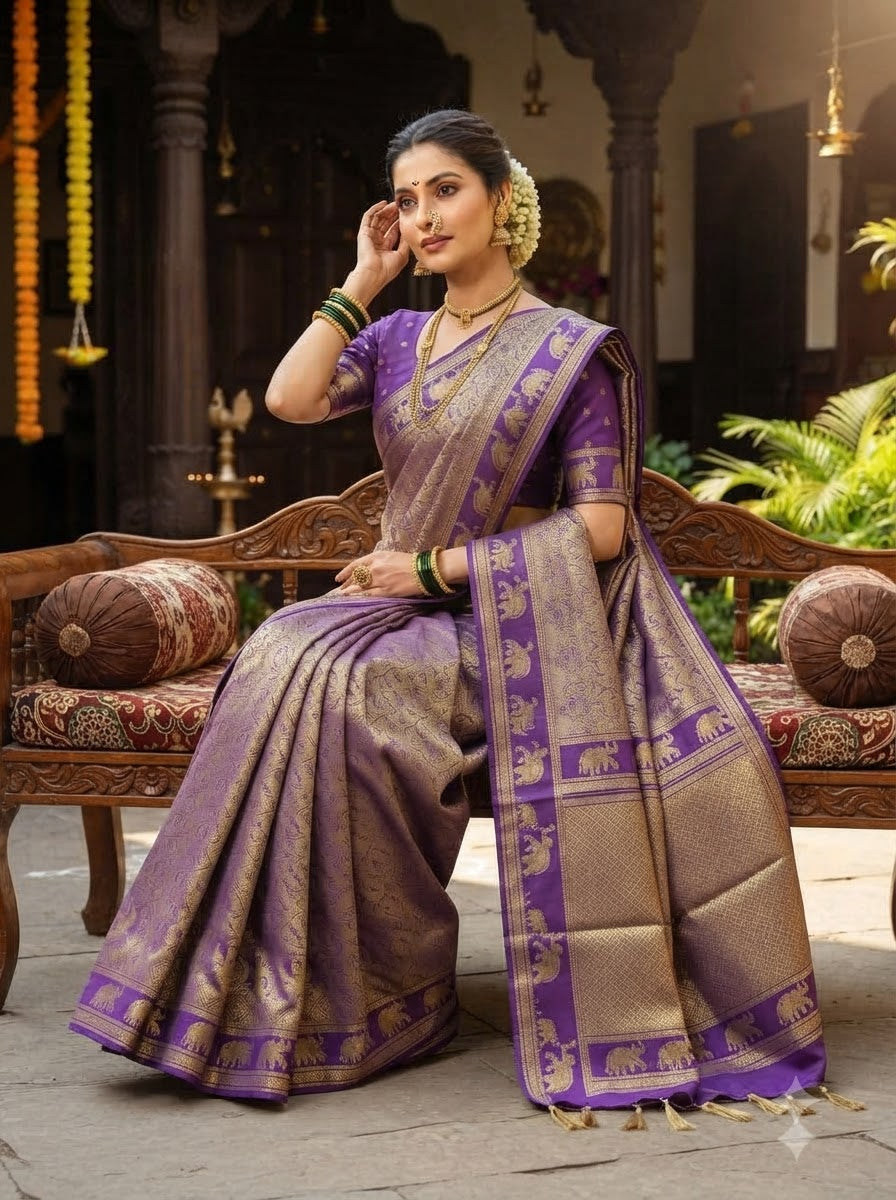 Peshwa Legacy Designer Banarasi Khadi Silk Saree