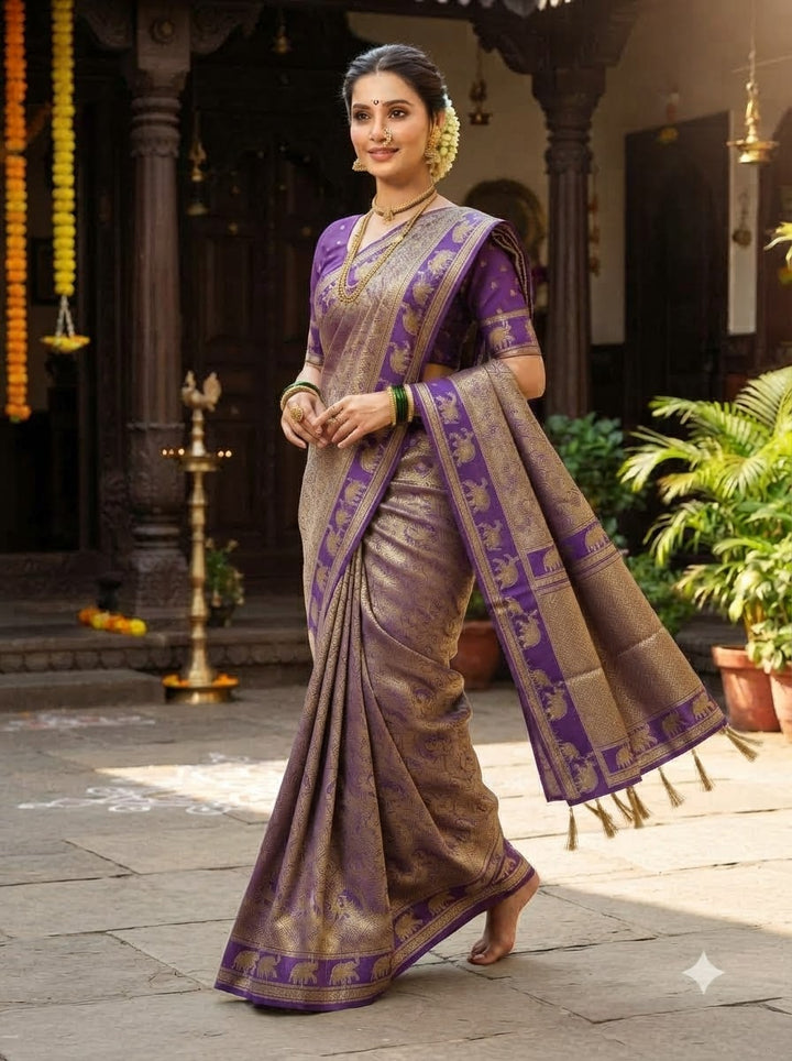 Peshwa Legacy Designer Banarasi Khadi Silk Saree