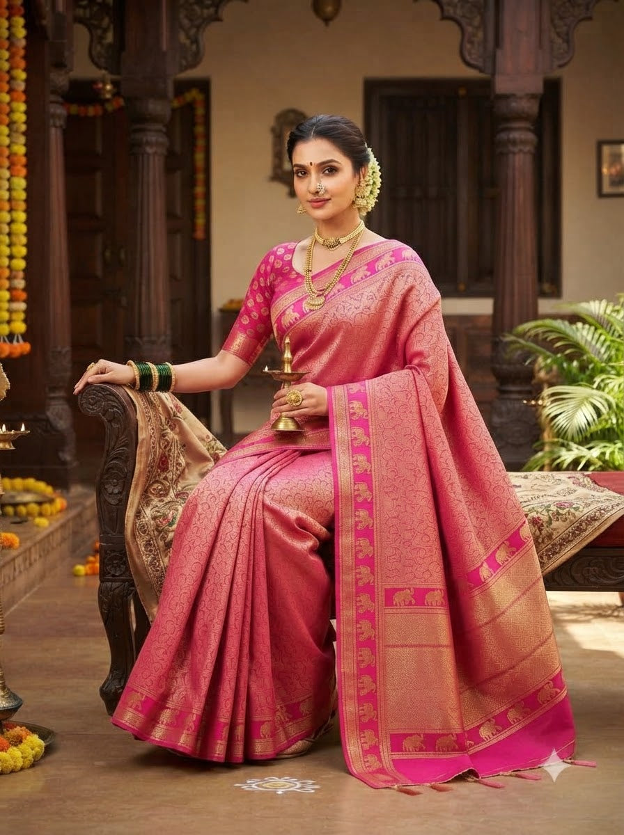Peshwa Legacy Designer Banarasi Khadi Silk Saree