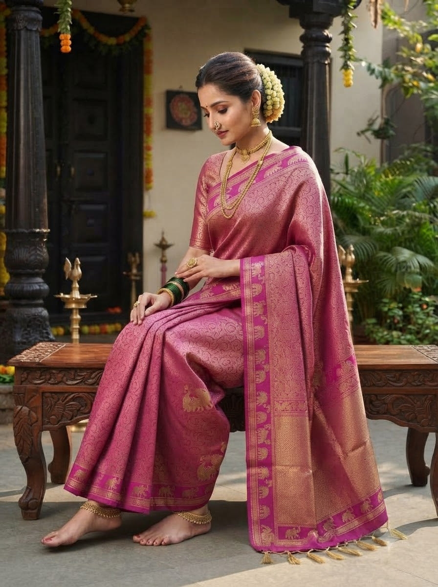 Peshwa Legacy Designer Banarasi Khadi Silk Saree