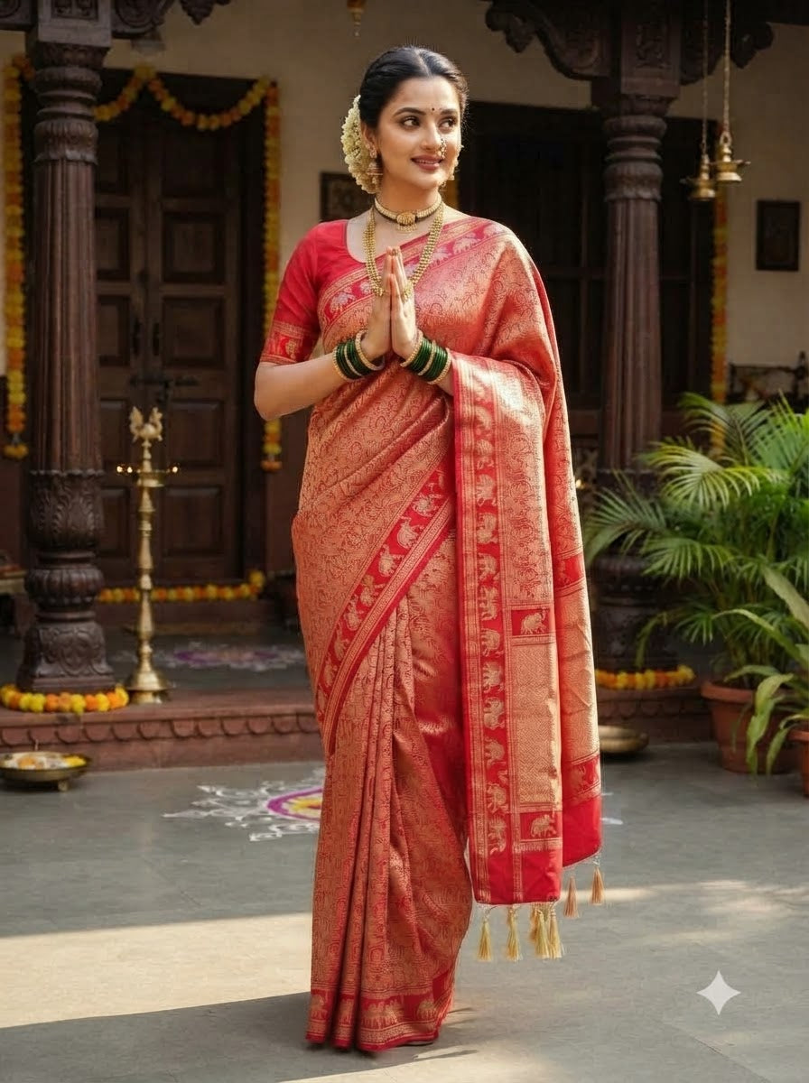 Peshwa Legacy Designer Banarasi Khadi Silk Saree