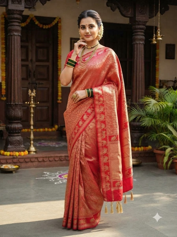 Peshwa Legacy Designer Banarasi Khadi Silk Saree