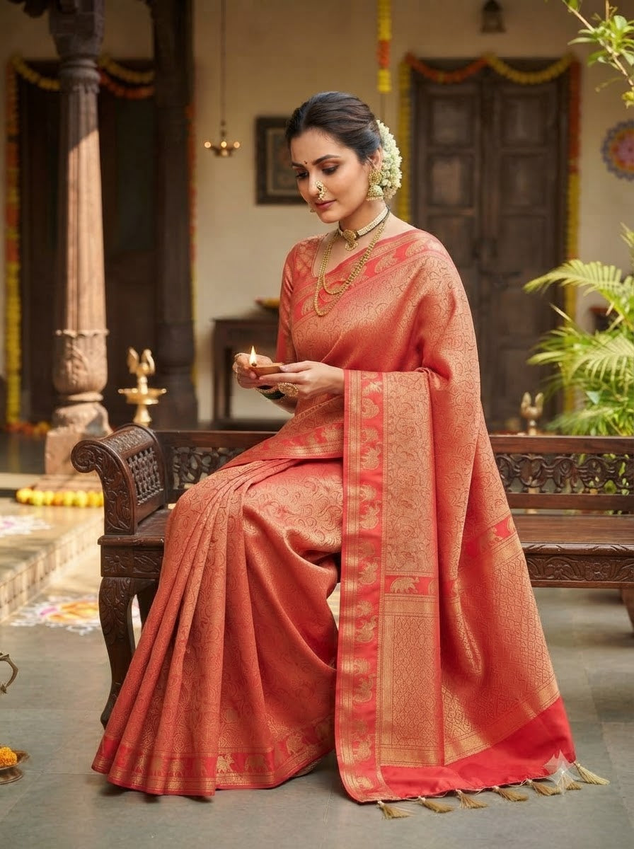 Peshwa Legacy Designer Banarasi Khadi Silk Saree