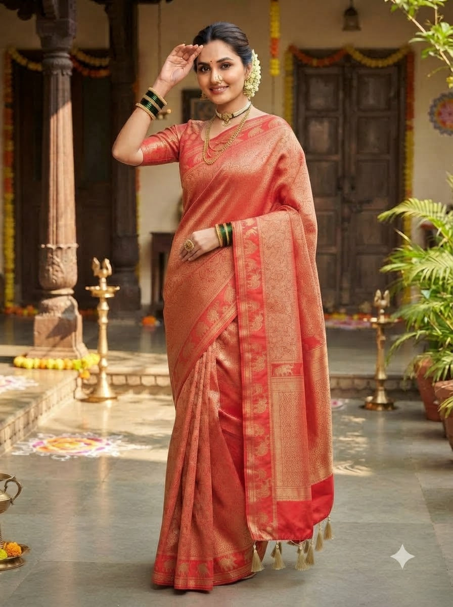 Peshwa Legacy Designer Banarasi Khadi Silk Saree