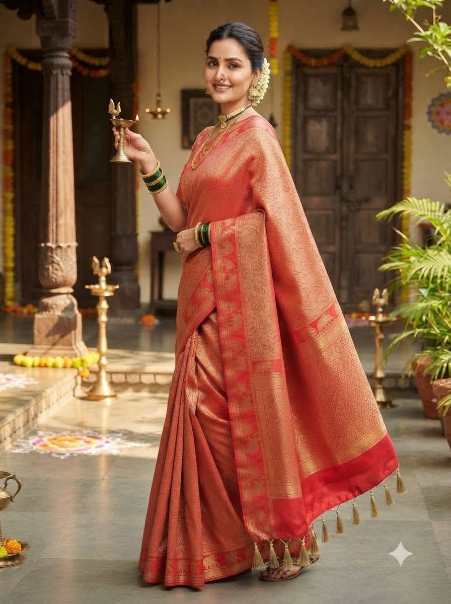 Peshwa Legacy Designer Banarasi Khadi Silk Saree