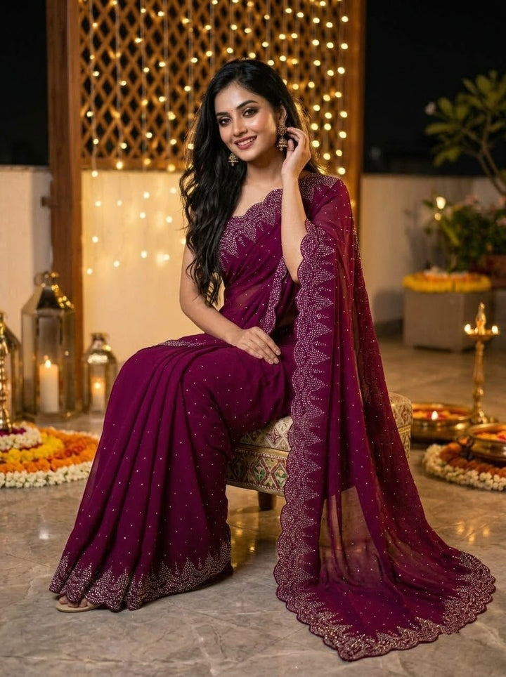 Sparkle with Glamour (Georgette Saree)