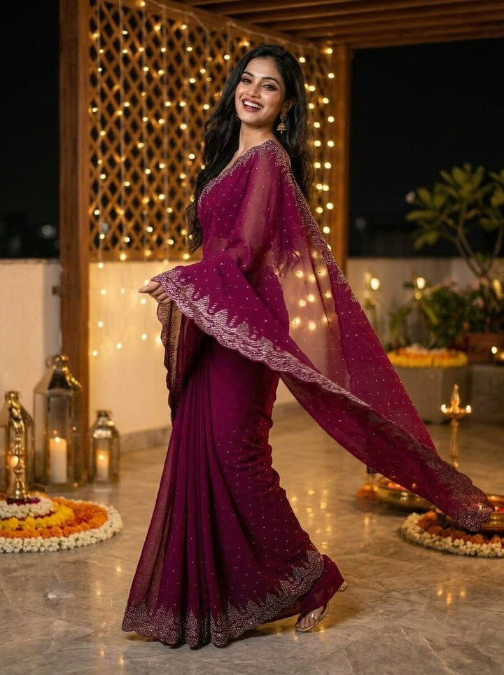 Sparkle with Glamour (Georgette Saree)