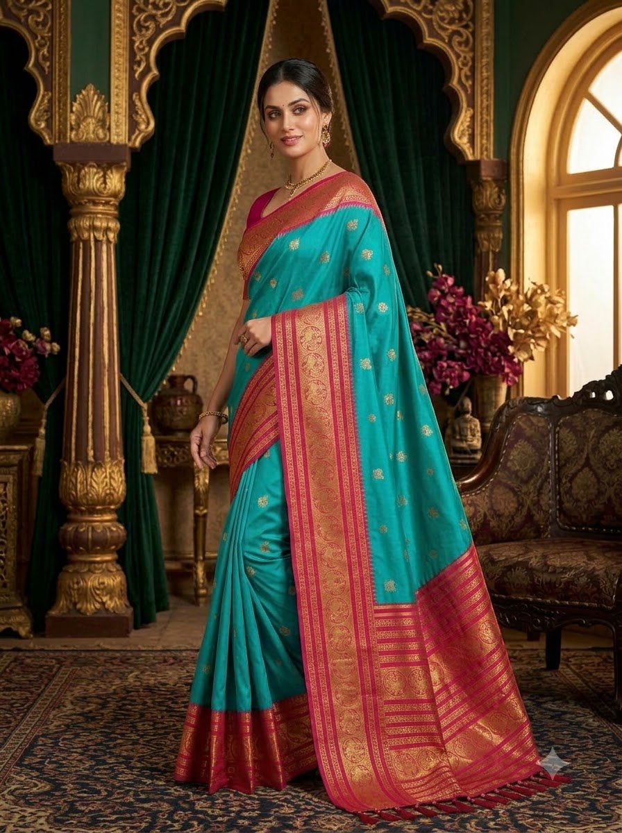 A Tale of Two Tones Fancy Silk Saree