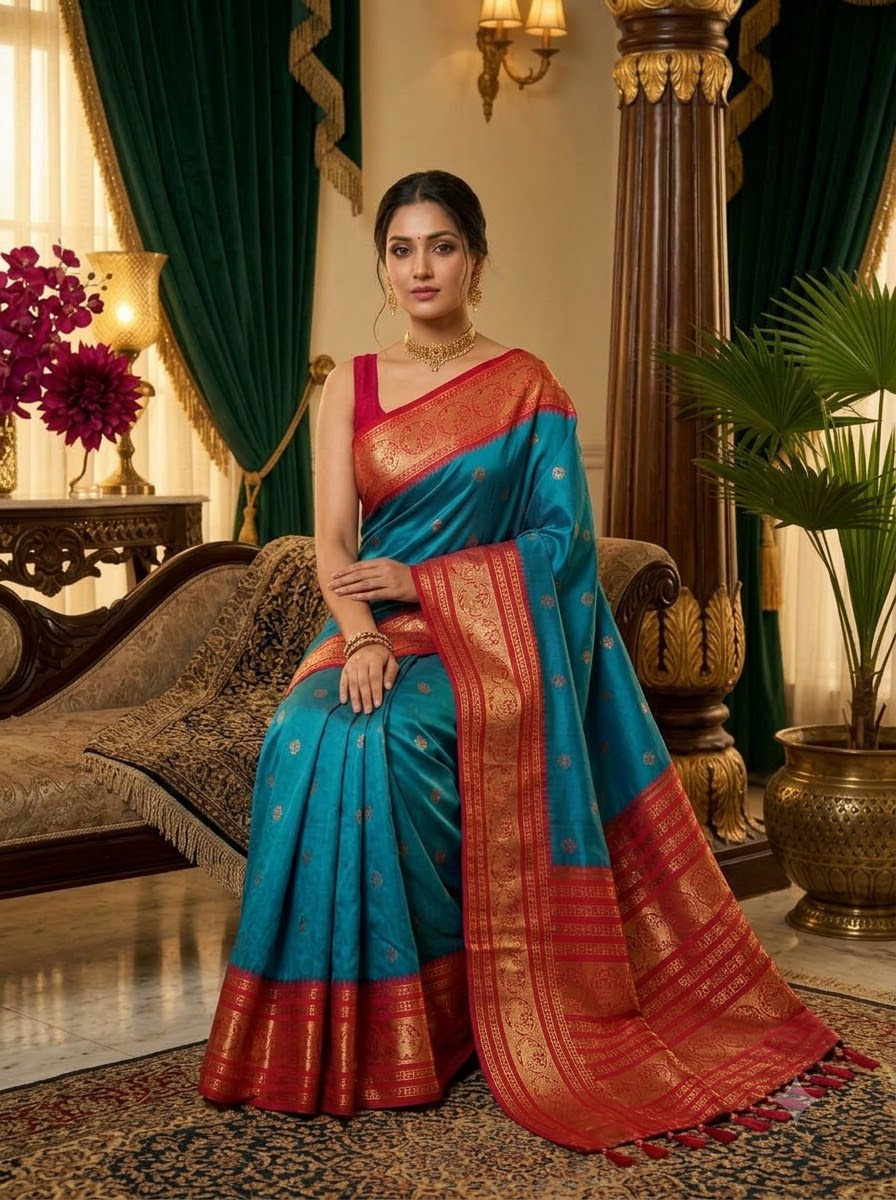 A Tale of Two Tones Fancy Silk Saree