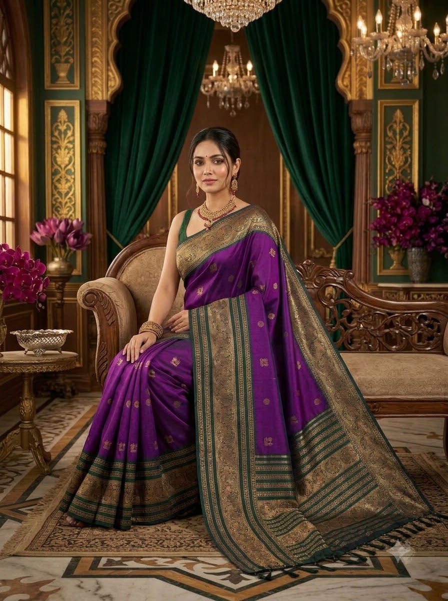 A Tale of Two Tones Fancy Silk Saree