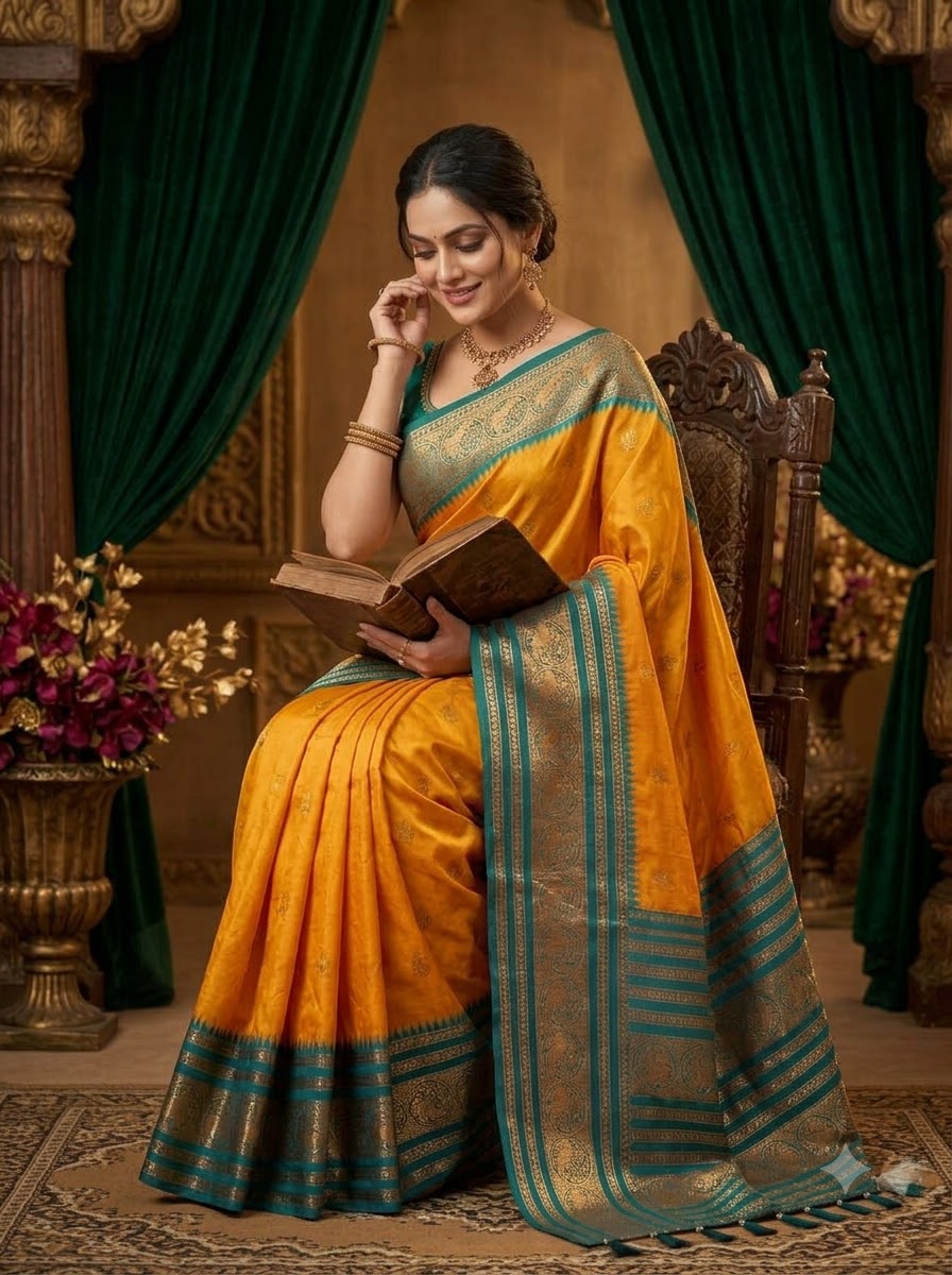 A Tale of Two Tones Fancy Silk Saree