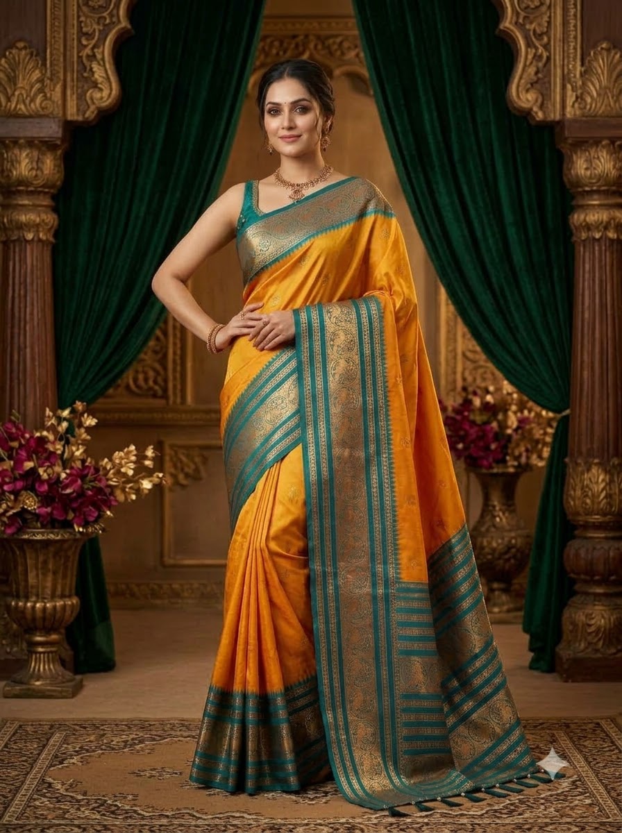 A Tale of Two Tones Fancy Silk Saree