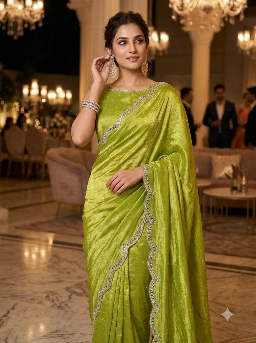 Iconic Glow Satin Silk Saree