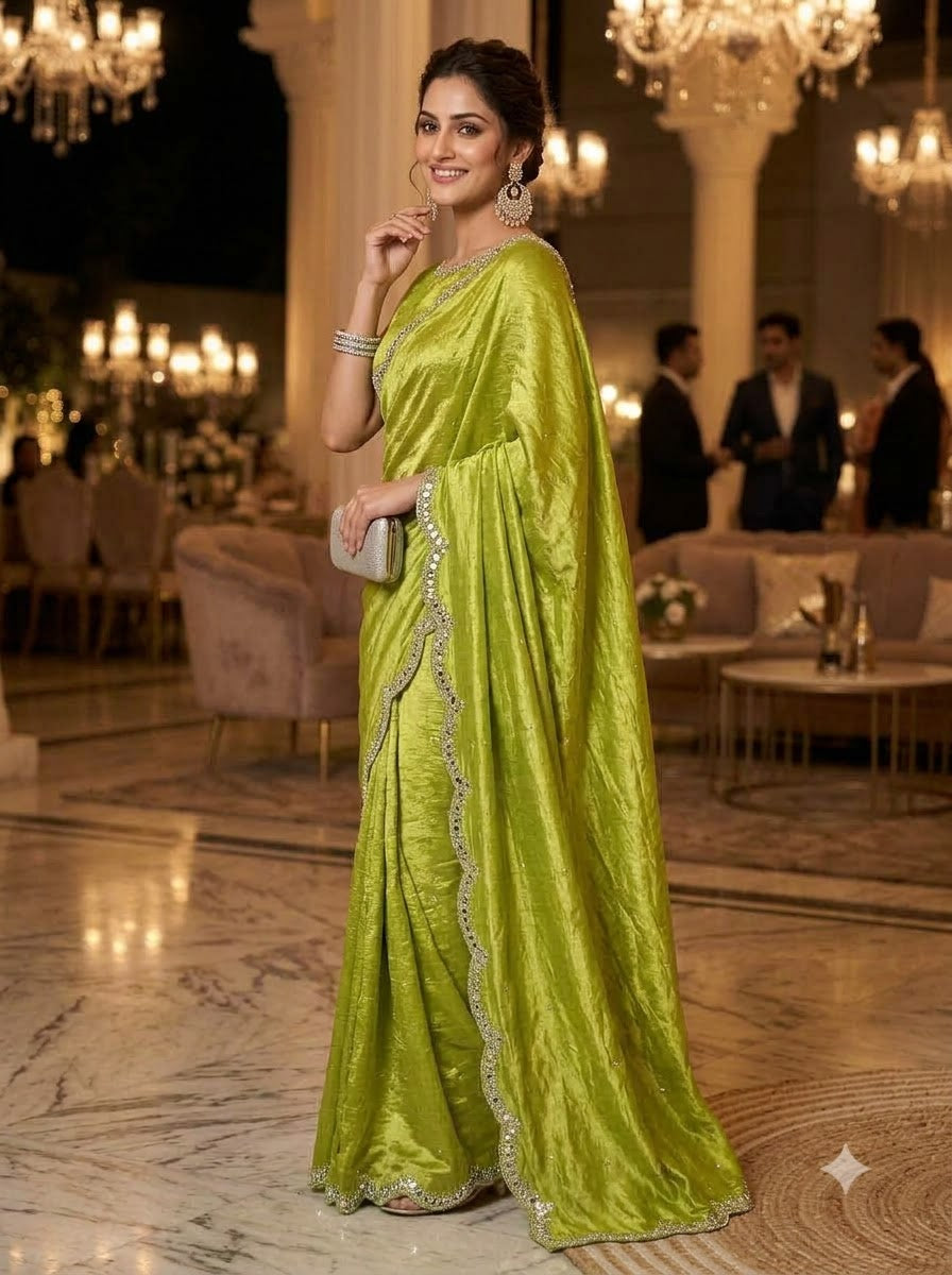 Iconic Glow Satin Silk Saree