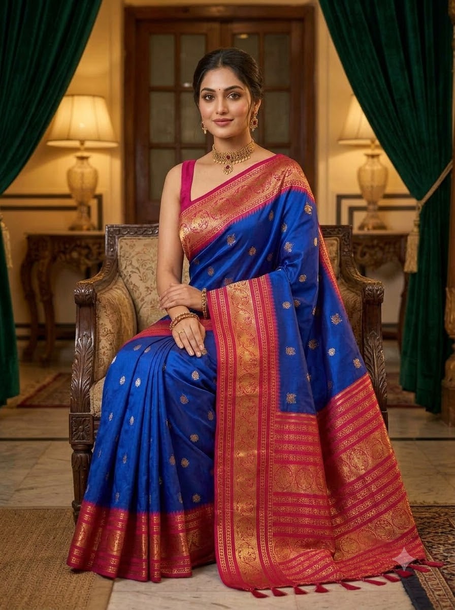 A Tale of Two Tones Fancy Silk Saree