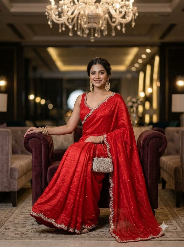 Iconic Glow Satin Silk Saree