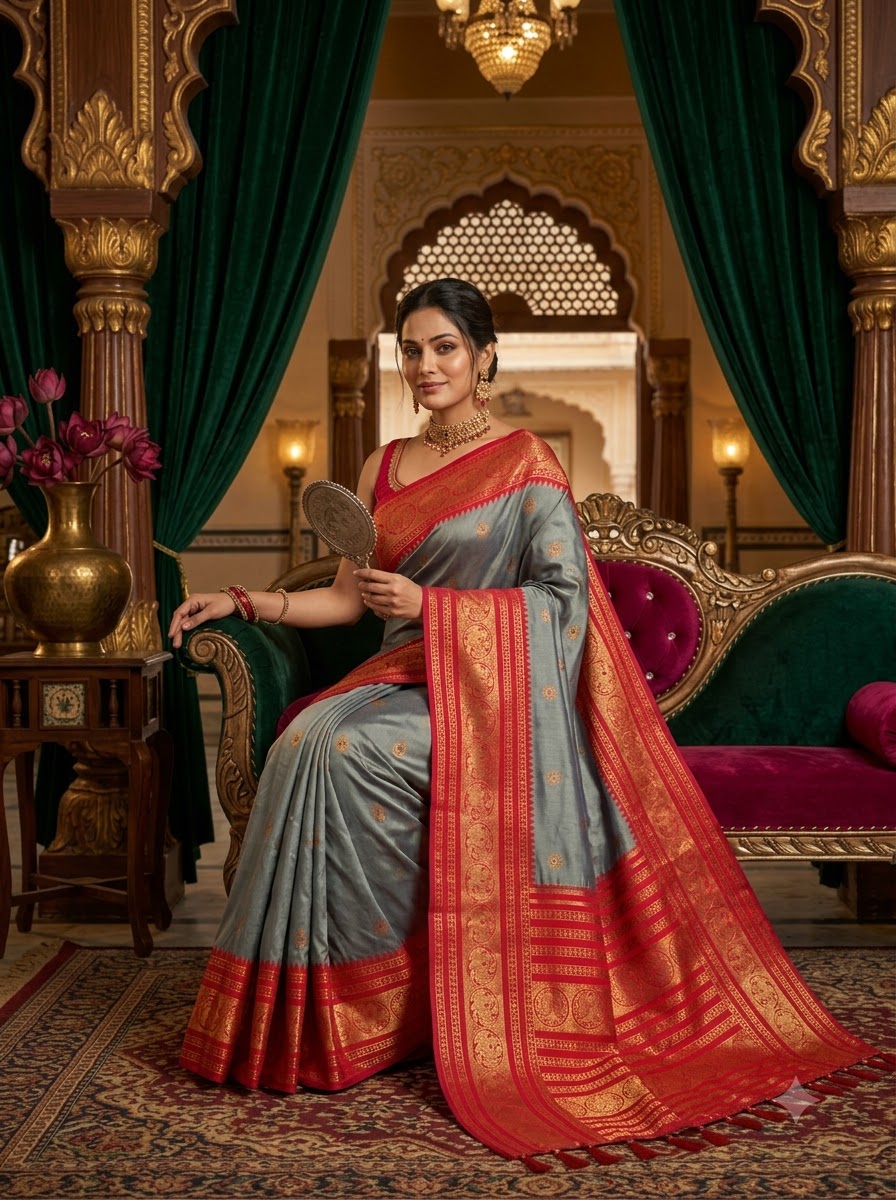 A Tale of Two Tones Fancy Silk Saree
