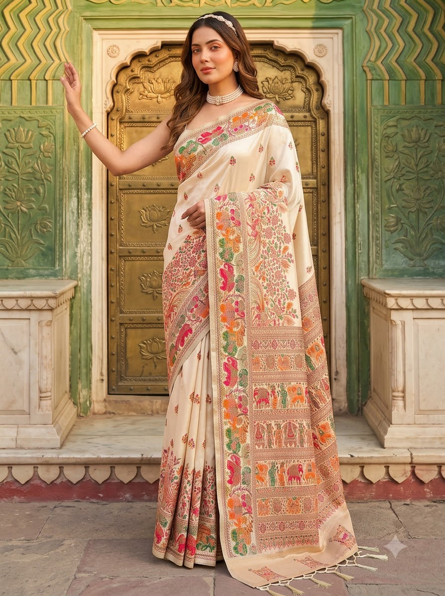 The Story of Her Pashmina Silk Saree