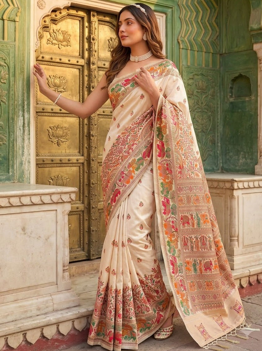The Story of Her Pashmina Silk Saree