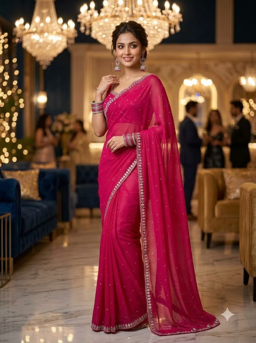 Iconic Glow Satin Silk Saree