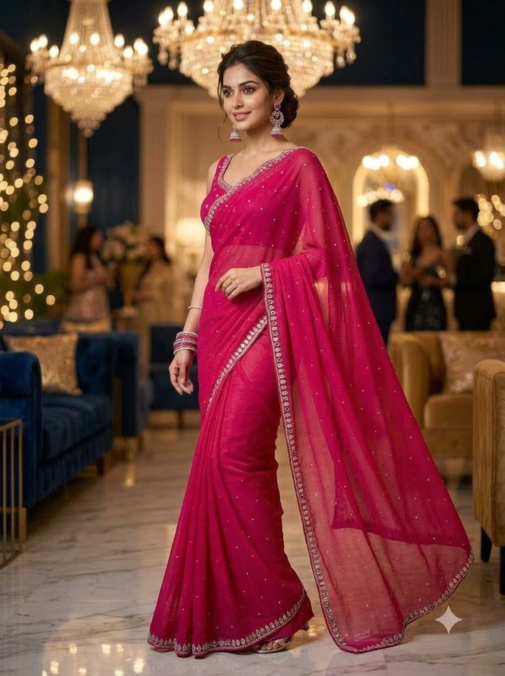 Iconic Glow Satin Silk Saree