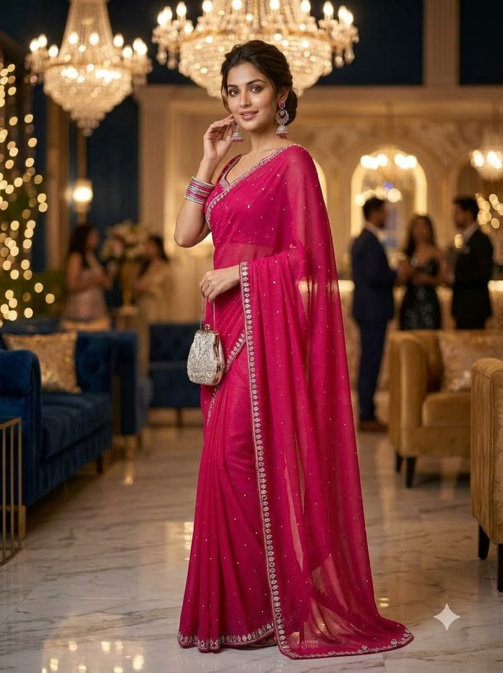 Iconic Glow Satin Silk Saree