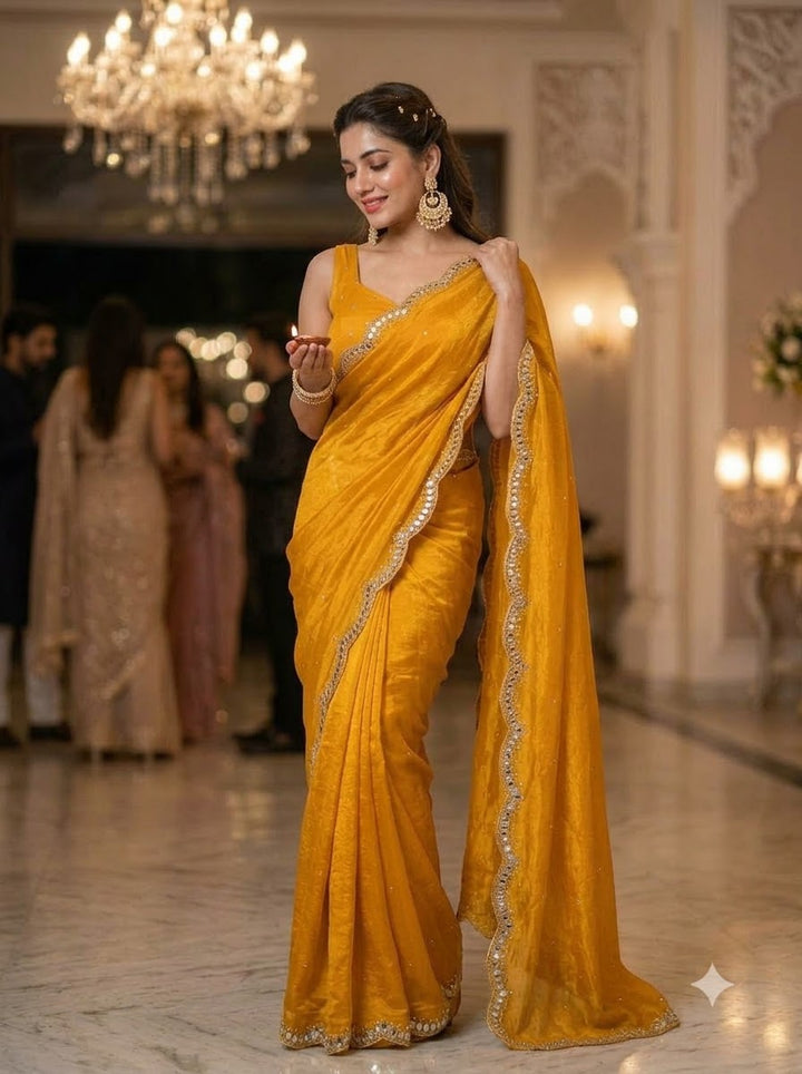 Iconic Glow Satin Silk Saree