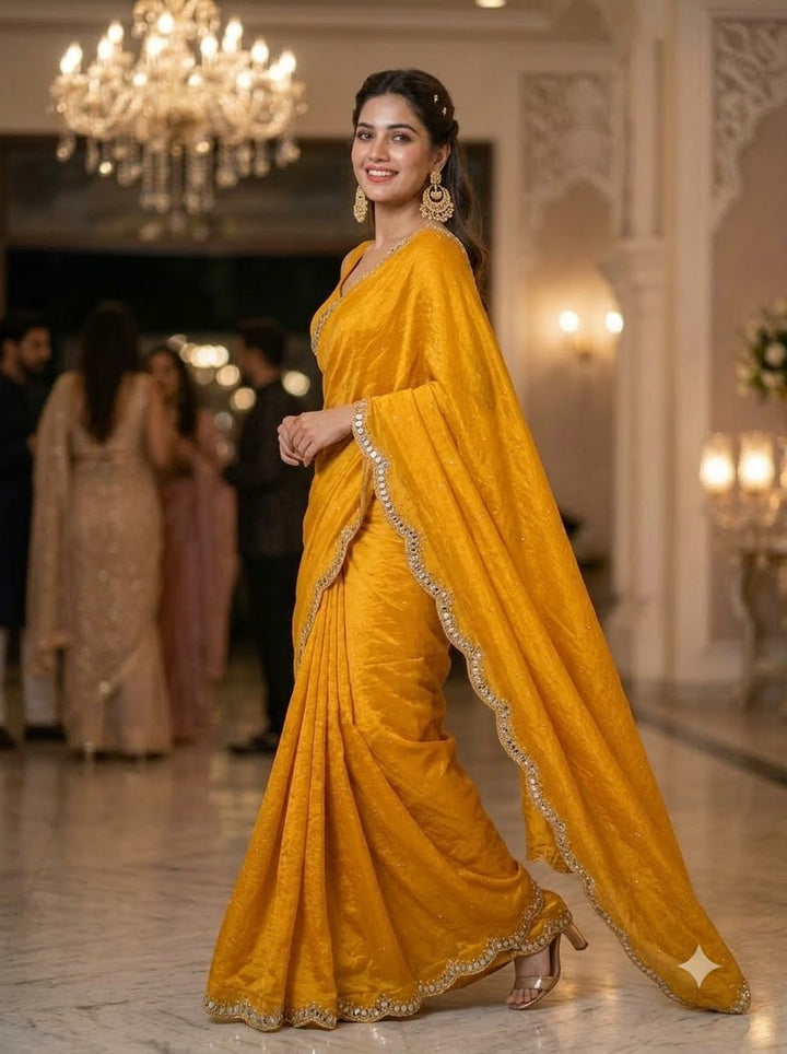 Iconic Glow Satin Silk Saree