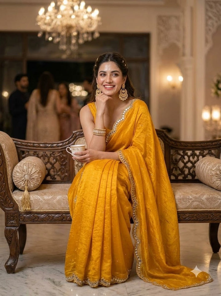 Iconic Glow Satin Silk Saree