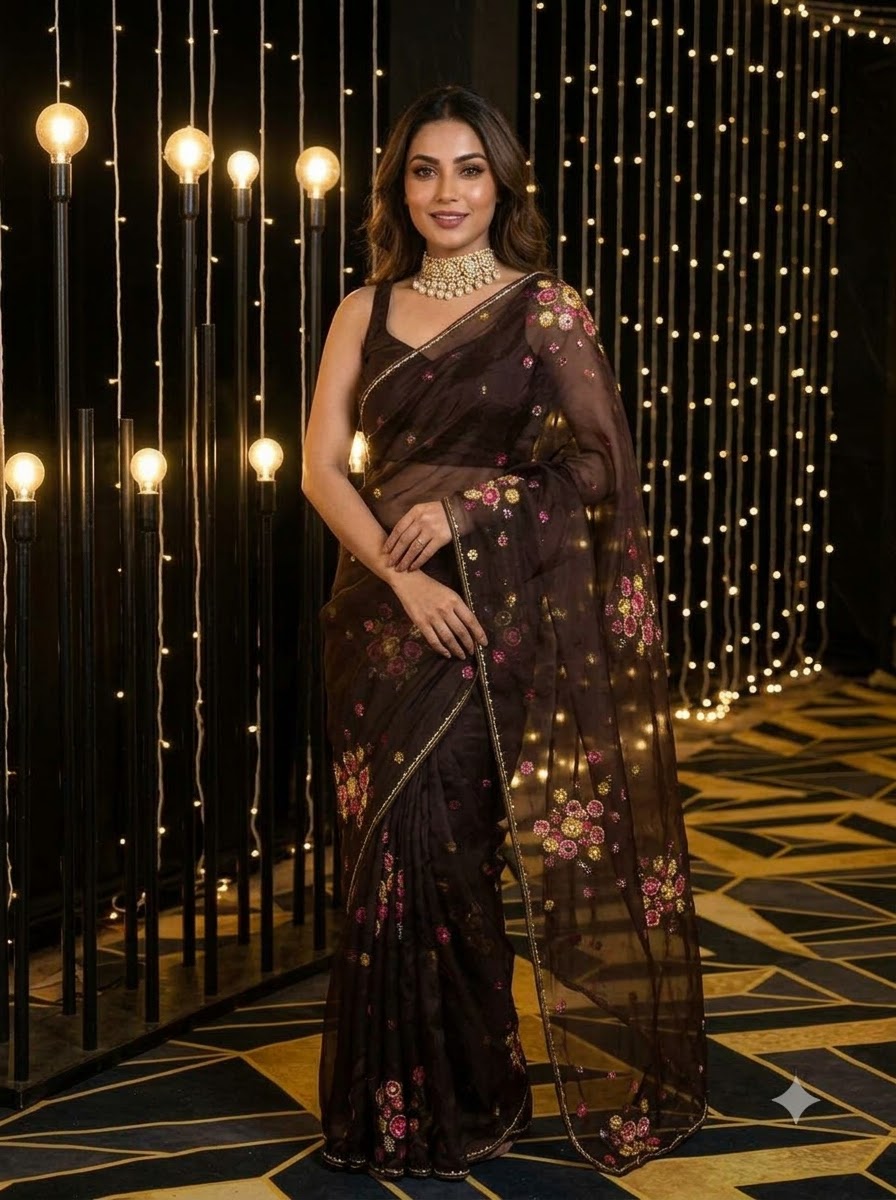 Lustrous Legacy Tabby Organza Saree
