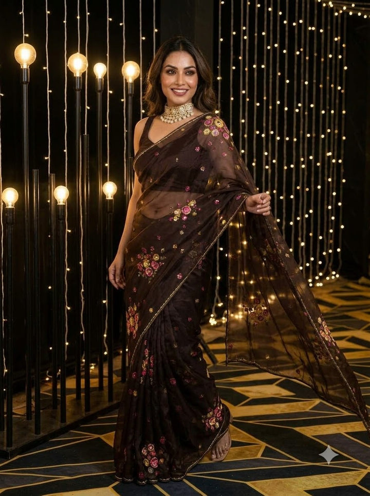 Lustrous Legacy Tabby Organza Saree