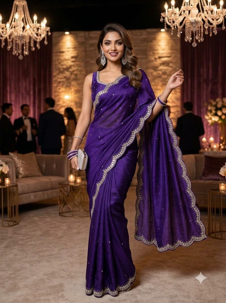 Iconic Glow Satin Silk Saree