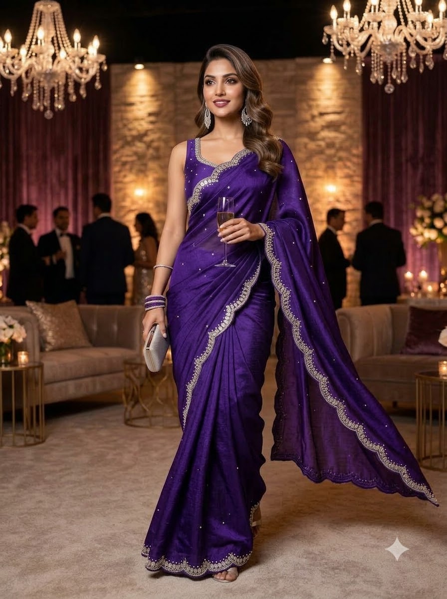 Iconic Glow Satin Silk Saree