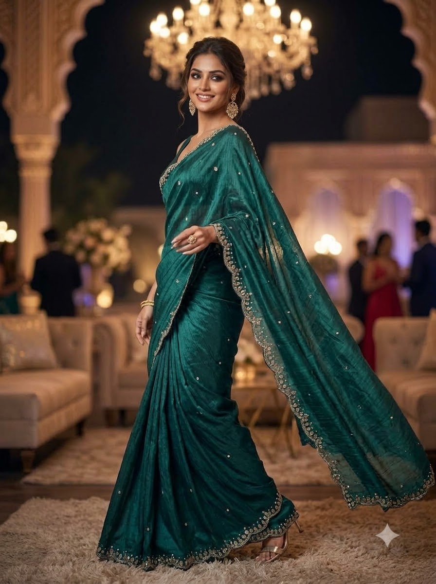 Iconic Glow Satin Silk Saree