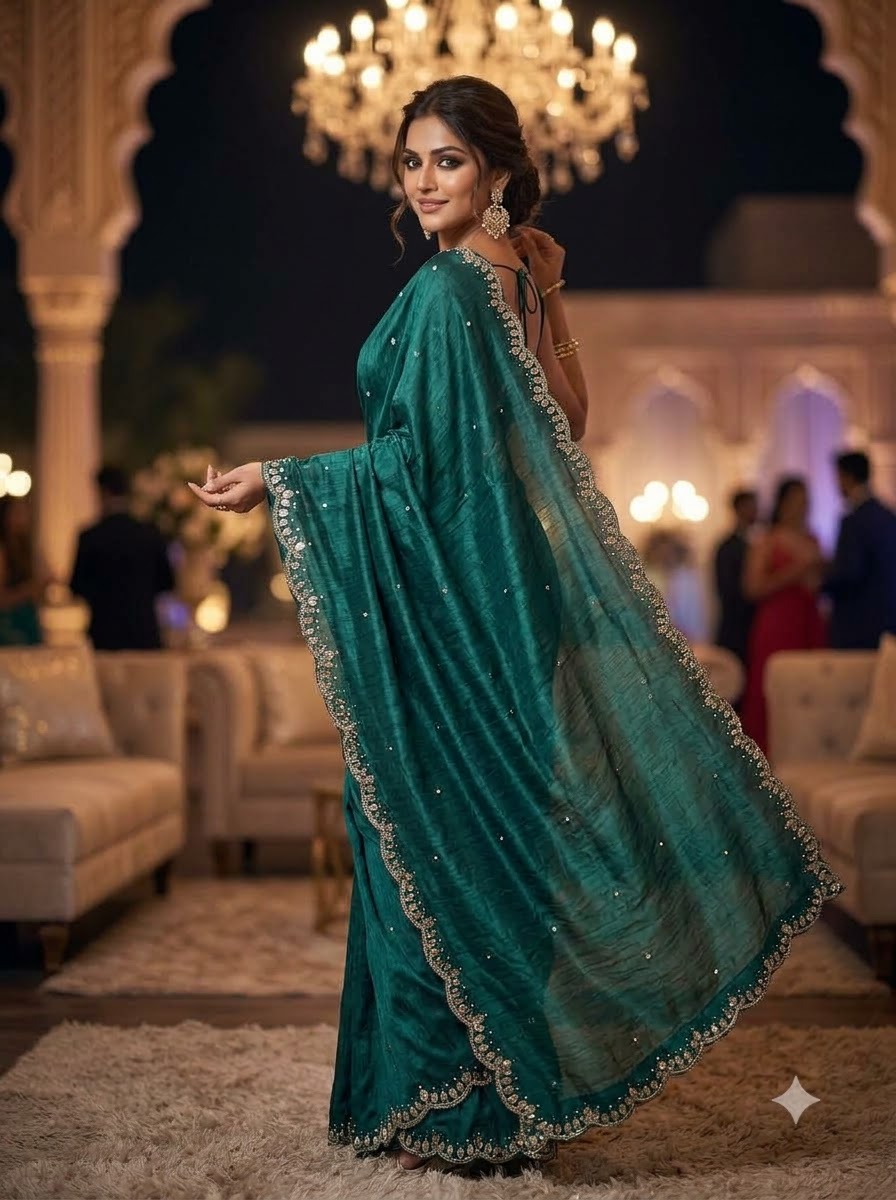 Iconic Glow Satin Silk Saree