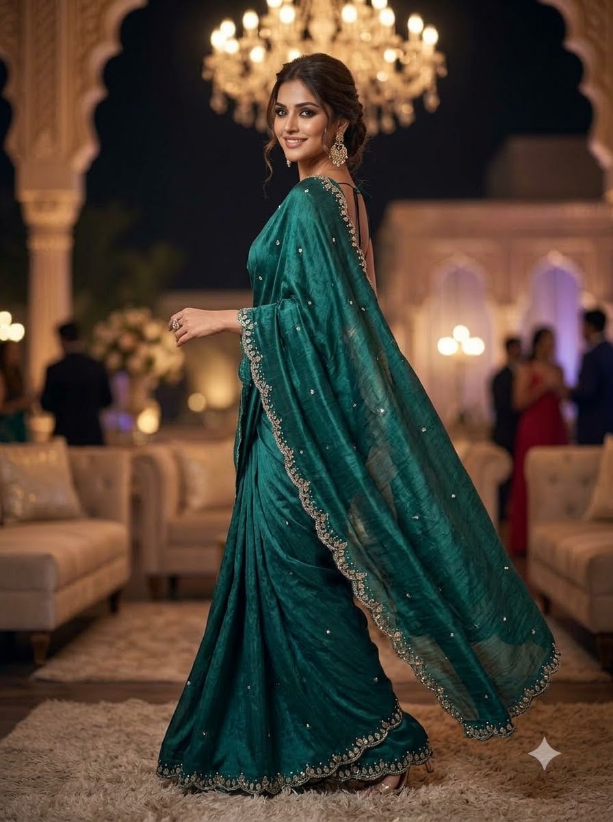 Iconic Glow Satin Silk Saree